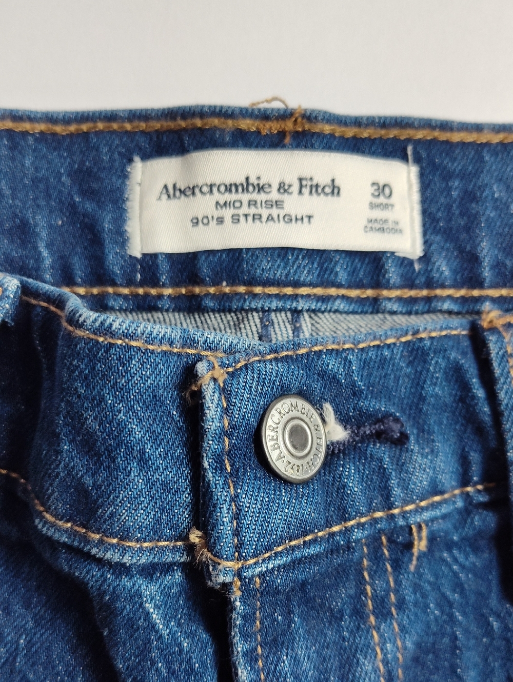 Ambercrombie & Fitch Women's Denim Blue Jeans Mid-rise 90 Straight Size 30 Short - Picture 6 of 8